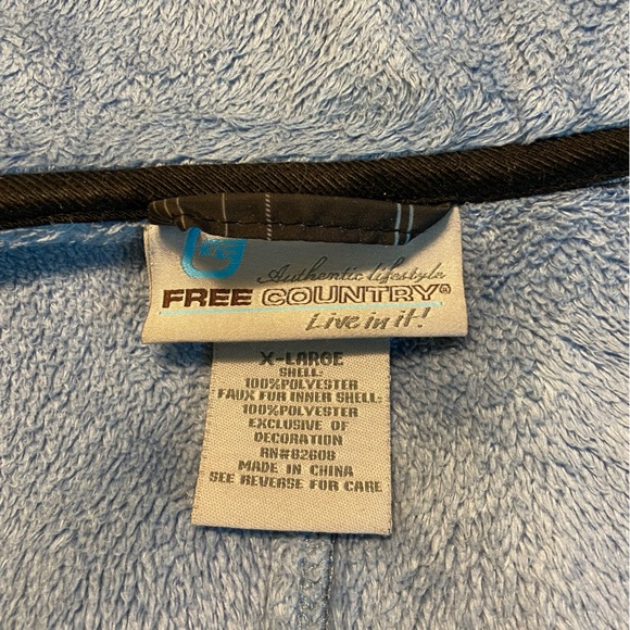 Free Country Black, Grey and Blue Plaid pattern Waterproof Rain Jacket size XL - Picture 7 of 16